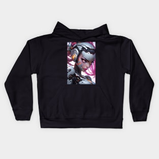 Beautiful anime cyborg girl Kids Hoodie